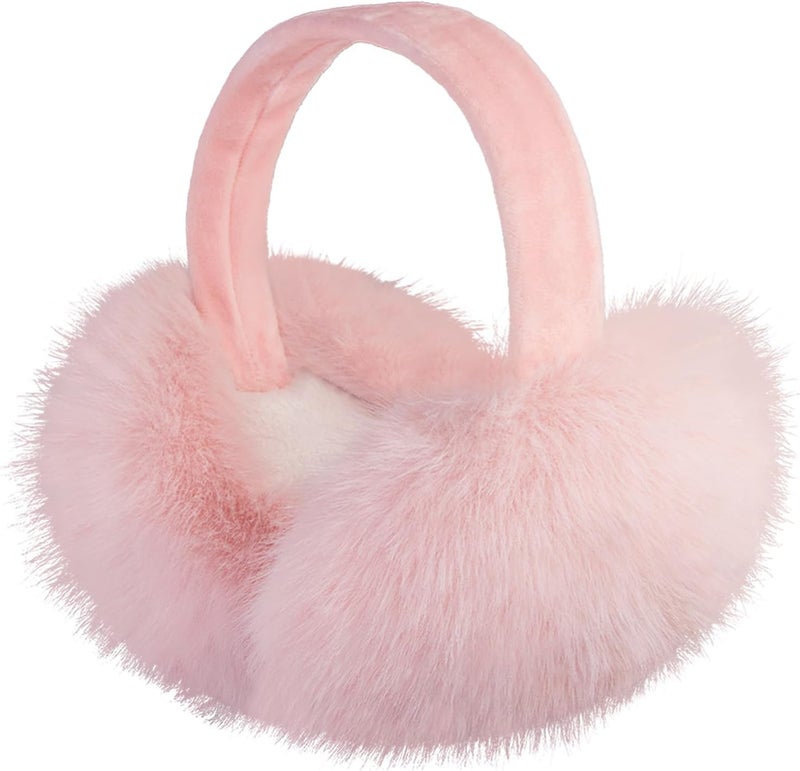 FSTEOE Women Winter Ear Muffs Foldable Girl Ear Warmer Fashion Furry Earmuff Soft Ear Cover Cold Weather - Image 1